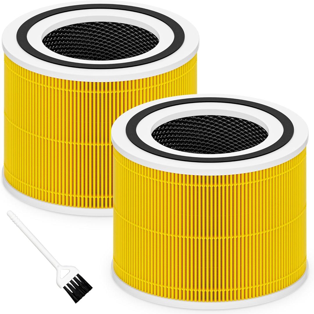 Core 300 Pet Care Replacement Filter for LEVOIT Core 300, Core 300S and Core 300-P Air Purifier, 3-in-1 H13 True HEPA Filter Replacement, Compared to Part # Core 300-RF-PA, 2 Pack, Yellow