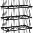 iSPECLE Freezer Organizer Bins - 4 Pack Small Stackable Deep, Bins for 7 Cu.Ft, Easy Get Bottom Foods without Digging, Chest Freezer Organizer Prevent Frozen Food Waste, Black