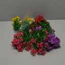 HyeFlora Artificial Flowers for Outdoor Indoor Garden Home Decoration, Faux Flower Daisy with Eucalyptus Leaves Fake Plants Greenery Boxwood Porch Patio, 12 Bundles (Mix Pink Red Purple Yellow)