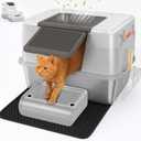 XL Premium Stainless Steel Enclosed Cat Litter Box with Lid, Extra Large Heavy-Duty Metal Litter Box for Big Cats & Multi-Cat Homes|Leak-Proof, Odor-Locking, Non-Stick Surface | Easy Clean (White)