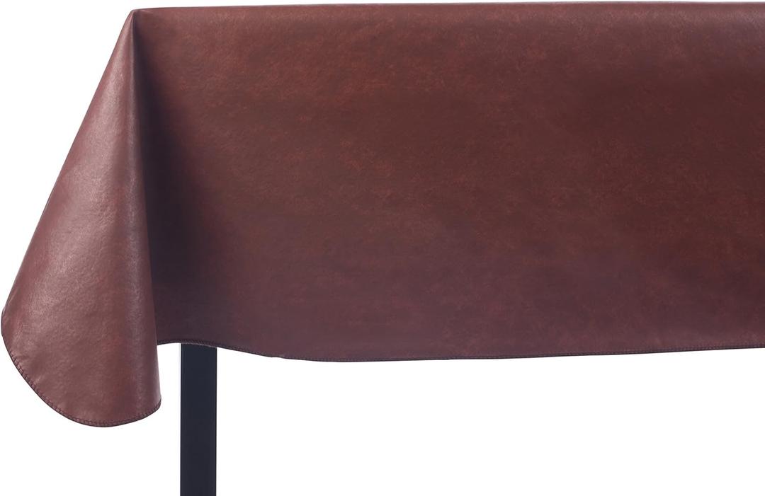 Yourtablecloth Heavy Duty Vinyl Rectangle or Square Tablecloth  6 Gauge Heavy Duty Tablecloth  Flannel Backed  Wipeable Tablecloth with Vivid Colors & Many Sizes 52 x 70 Rust Print