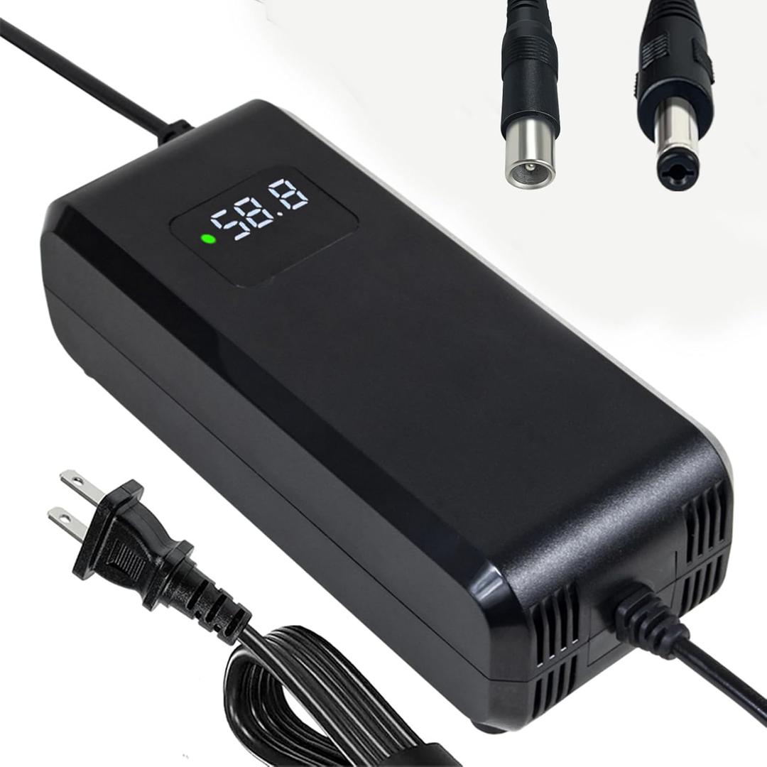 58.8V 4A Battery Charger for 48V 52V 14S Lithium Battery Pack Charger, LED Screen Display Real-time Charging Voltage, Multiple Security Protection and Smart Shut-Off Charging