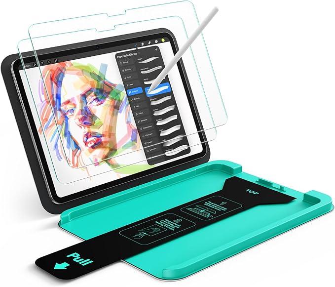 ESR 2 Pack Armorite Paper-Feel Screen Protectors for iPad Pro 11 Inch (M5/M4) 2025/2024, Military Grade Protection, 9H Matte Tempered Glass Film with Ultra Fit Tray, Write Like on Paper, Anti-Glare