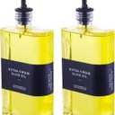 Olive Oil Dispenser for Kitchen,Sauce Dispenser Bottles with Stainless Steel Pourers, 500ml/17oz, 2 Pcs, Black