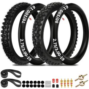 EOPOAYI 70/100-19 and 80/100-19 Dirt Bike Tire Tube Set for Electric Bike