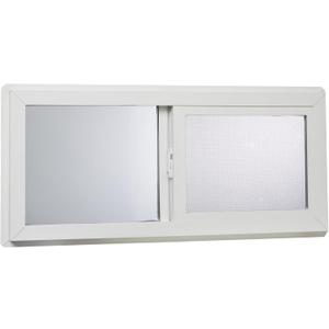 Left-Hand Single Sliding Vinyl Window White with Dual Pane Insulated Glass