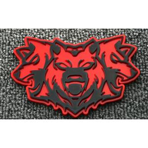 1pc New Big Size Wolf Pack Badges Emblems 6.5 inch 3D Front Logo Replacement for Tsla Cybertruck 2024 Car Truck Motorcycles Side Rear Styling Decal Sticker Universal Car (Redline)