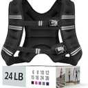 Zeerun Weighted Vest for Women & Men with Reflective Stripe and Adjustable Buckle, Comfortable & Durable Rucking Vest for Walking, Running & Strength Training 24Lbs