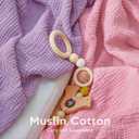 Pro Goleem Muslin Pack n Play Sheets for Girls, Soft Breathable Cotton Fitted Mini Crib Sheets, Baby Sheets for Playard Mattress, 2 Pack (PinkPurple)