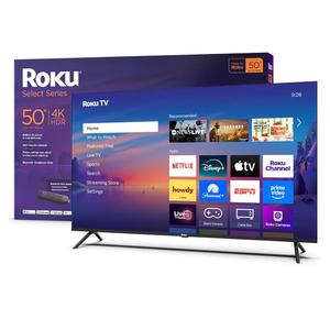 Roku Smart TV 2025 – 50-Inch Select Series, 4K HDR TV – RokuTV with Enhanced Voice Remote – Flat Screen LED Television with Wi-Fi for Streaming Live Local News, Sports, Family Entertainment