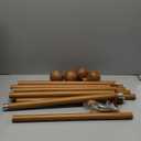 2 Pack Wood Curtain Rods for Windows 48 to 84 Inch, 1'' Adjustable Decorative Drapery Rods with Imitation Wood Grain Leaf Pattern Finials, Boho Heavy Duty Window Curtain Rods Set 36''-88''