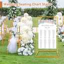 Nisoger Wedding Welcome Sign Stand, 68x31x 20 Heavy Duty Easel Stand for Sign with 4 Leather Strap, Welcome to Our Wedding Sign Holder, Metal Floor Standing Easels for Signs, Poster, Gold