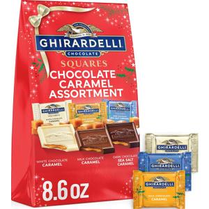 GHIRARDELLI Chocolate Caramel SQUARES Assortment Valentines Day, 8.6 oz Bag BBD: 04-30-26