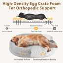 JOEJOY XL Orthopedic Dog Beds Large Sized Dog, Extra Large Washable Waterproof Oval Large Dog Bed with Removable Cover, Egg-Crate Foam Pet Bed with Bolster & Non-Skid Bottom, Light Grey, 42''x31''