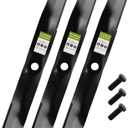 3-Pack Standard Lift 21" Mower Blades Replacement for John Deere 60" Deck Z730M Z735E Z735M Z720E Z740R Z760R Zero Turns, Fits OEM UC14208 M163983, 15/16" Center Circle Hole
