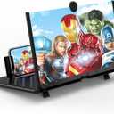 20" Screen Magnifier for Smartphone, 3D HD Mobile Phone Magnifying Projector Screen Enlarger Expanders for Videos and Gaming Foldable Phone Holder with Screen Amplifier, Gifts for Mom, Dad & Family (Black)
