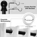 1 Inch Black Curtain Rods for windows, Heavy Duty Adjustable Splicing Single Curtain Rod with Brackets (30-90")