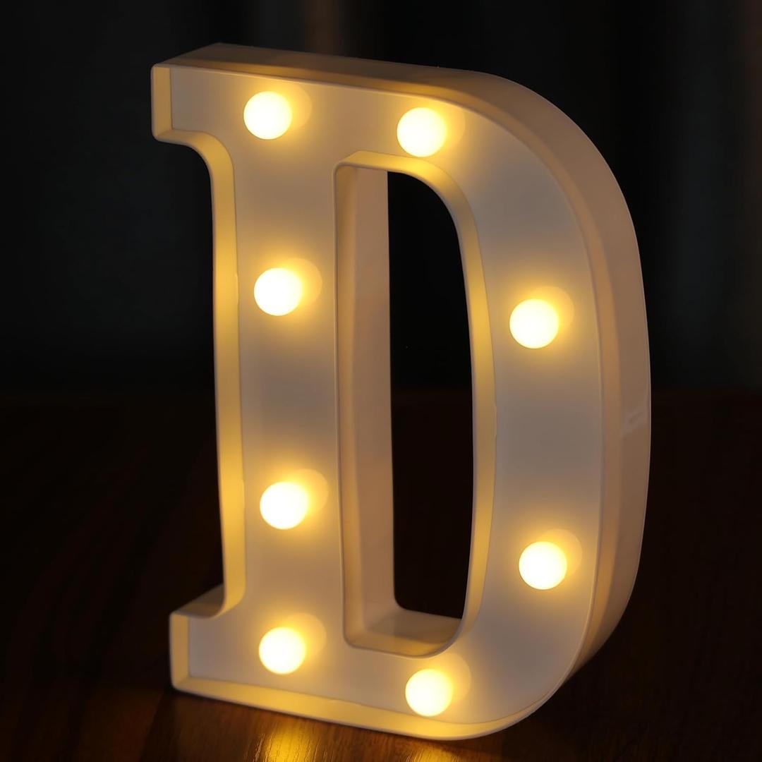 Light Up Letters, Led Letter Lights 26 Alphabet, Decorative Lighted Letter, Battery Powered Led Marquee Letters for Party, Bar, Night Light, Home Decor(D) Light Up Letters, Led Letter Lights 26 Alphabet, Decorative Lighted Letter, Battery Powered Led Marquee Letters for Party, Bar, Night Light, Home Decor(D)