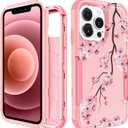 For iPhone 12 Pro Max Case - Women Cute Girls Phone Cover Girly Aesthetic Unique Design Kawaii Flower Heavy Duty Protective Hard Shockproof Military Grade Funda for iPhone 12 ProMax (Blossom Pink)