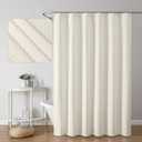 Waffle Weave Shower Curtain Heavyweight Hotel Luxury Bathroom Shower Curtains Water Repellent for Country Bathroom Decor Beige, 71" W x 79" H
