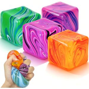 4 Pack Fidget Toys Squishy Stress Toys.Fidget Squeeze for Adults, Squishy Balls for AnxietyStress Relief & Easter Basket Stuffers Classroom Prizes