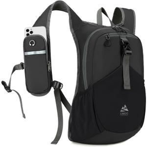15L Small Hiking Backpack for Men Women Lightweight Packable Backpack Foldable Casual Daypack for Camping Travel Outdoor, Black