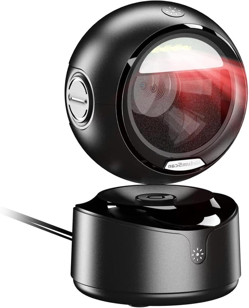 NetumScan A6 Wireless Barcode Scanner, 3-in-1 Bluetooth & 2.4G Omnidirectional Desktop QR Code Reader, 1D 2D Bar Code Image Sensing for Warehouse, Supermarket, Retail Store Pos System-A6