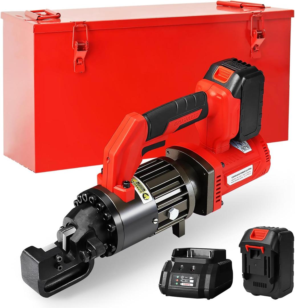 LOSCHEN Cordless Rebar Cutter,Electric Hydraulic Rebar Cutter,Portable Handheld Rebar Cutting Saw,Cutting up from 3/20" (4mm) #3 to 7/8" (22mm) #7 Rebar (Li-ion Battery Version)