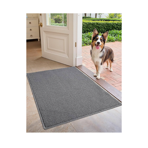 Color&Geometry Large Double Door Mat, 27.5×54" Front Door Rug Indoor Entrance Non Slip, Dirt Trapper Absorbent Entry Doormat Washable 2x4, Grey (Rolled-up NO Creases)