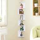 ShellKingdom Corner Shelf Wall Mount, 7 Tier Corner Bookshelf, Floating Display Shelves for Home, Living Room, Bedroom, Office, Bathroom, Small Spaces Decorations