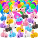 24 Pack Easter Egg Filled Plush Bunny Toys, Colorful Bunny Plush Easter EggFillers Bulks for Kids Toddlers Teens Boys Girls Easter Basket Stuffers Hunt Easter Party Favor