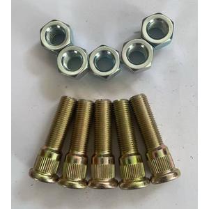 5pcs 1/2"-20 x 2 in. UHL Length 0.61 in. Knurl Press-in Wheel Studs with Lug Nuts Replacement for Dexter 3500-7000lbs Axle Trailer Hub