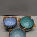 vancasso Bonita 12 Oz Small Bowls Set of 6, Ceramic Mini Dessert & Dipping Dishes, 5" Kids Bowls for Dip and Snacks, Dishwasher & Microwave Safe, Blue (Cool Color)