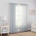 Pairs to Go Victoria Voile Modern Sheer Rod Pocket Window Curtains for Living Room (2 Panels), 59 in x 84 in, Grey, 2 Count
