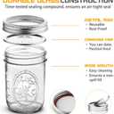 Wide Mouth Glass Mason Jars 16 oz, 6 Pack Glass Canning Jars with Metal Airtight Lids and Bands and Measurement Marks, for Canning, Preserving, Overnight Oats, Jam, Jelly, Food Storage, DIY etc