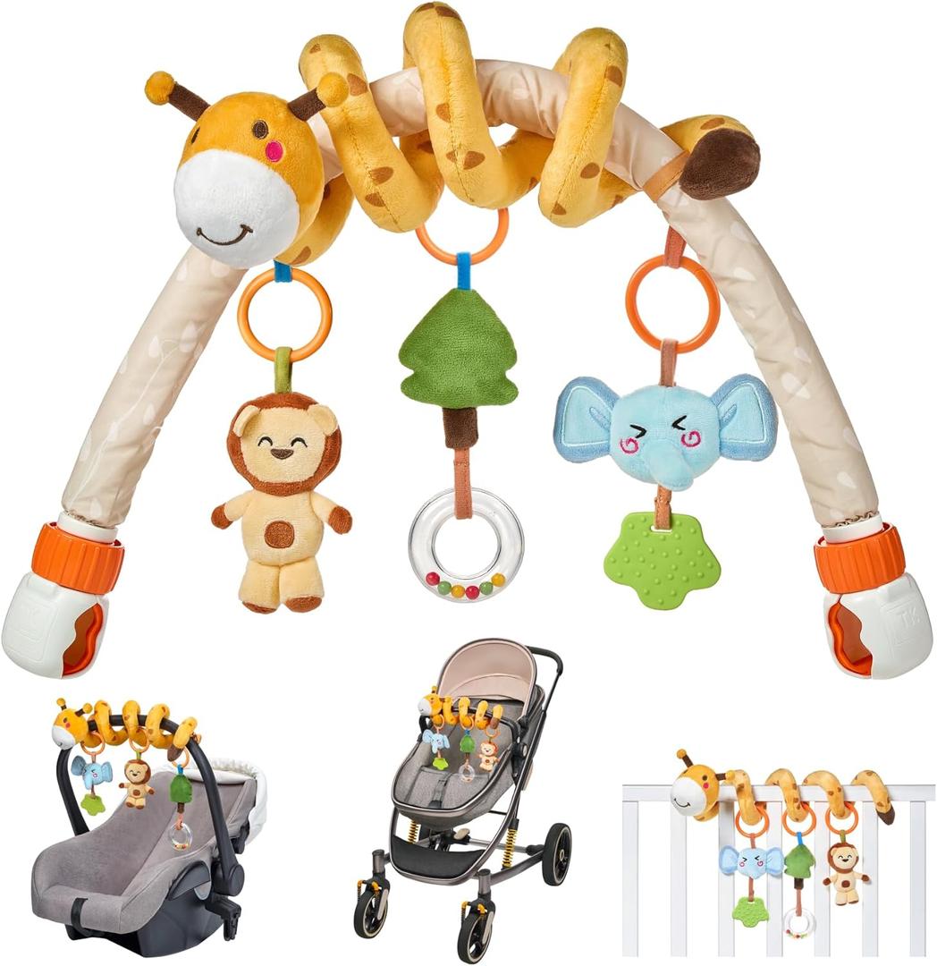 TUMAMA Baby Stroller Arch Toy,Portable Baby Mobile for Bassinet,Car Seat Crib Accessories Travel Activity Arch for Babies Infants 0-12 Months