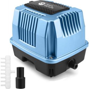 AquaMiracle Super Powerful Linear Air Pump AP-40/AP-60/AP-80 Pond Aerator, Septic Air Pump, Hydroponic Air Pump, Koi Pond Air Pump 635/950/1350GPH, for Waste Treatment, Fish Farm, Seafood Restaurant