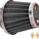 38mm Air Filter For 50cc 90cc 110cc 125cc Predator 196cc 200cc 212cc SSR110 125 GX160 GX200 PW80 PW50 CT200U CT200U-EX TTR90 125 KLX110 KT196 MB200 MB165 Moped Scooter, Motorcycle Air Filter Silver