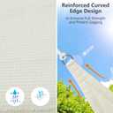 16'x16'x16' Triangle Sun Shade Sail, Permeable Shade Sails HDPE UV Block Sunshade Outdoor Patio Canopy Sun Cover for Backyard, Garden, Porch, Cream