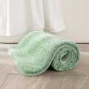MIULEE Extra Thick Non Slip Bathroom Rug Shaggy Soft Bath Mat Plush Microfiber Absorbent Water for Shower Tub Machine Washable (Sage Green, 16x24 Inches)