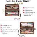 GAEKEAO Wallet for Women Clutch RFID Blocking Wristlet Leather Purse Large Capacity Credit Card Holder with Grip Hand Strap