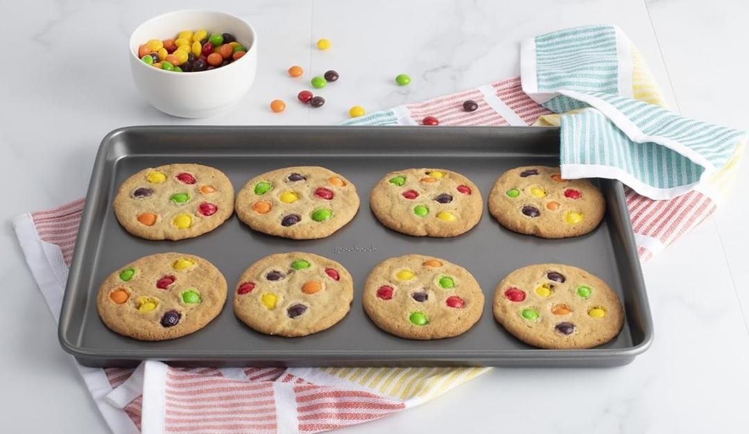 GoodCook Everyday Nonstick Baking Sheet Set, 1 Pack Pan Carbon Steel Construction Cookie Sheet Bakeware, Gray