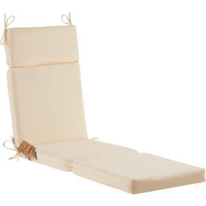 Outdoor Chasie Lounge Tufted Thick Cushion with Ties,Replacement Wicker Chair Cushion for Paito Fruniture,72x21x3inches,All Weather,Beige