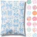 Pretty Package Store 6x9 Designer Poly Mailer 100 Pack Heavy Duty Waterproof Self Seal Shipping Bags for Small Business Large Mailing Envelopes Bulk Tear Resistant Packaging Blue Bows