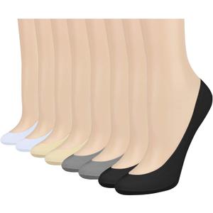 8 Pairs Women's No Show Socks, Invisible Low Cut Socks Non Slip Heel Grip | Invisible No Show Design| Low Cut Fit| Non Slip Heel Grip | Soft Breathable Fabric | Fits Sneakers, Loafers & Flats