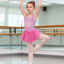 Idgreatim Girls Gymnastic Leotard Ballet Dance Dress Outfit with Removable Skirt Hair Scrunchie Combo 4-11 Years (7-8 Years, Diamond Pink)