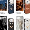TORRAS Q3 VegSkin for iPhone 17 Pro Max Case Leather, 360 Spin Magnetic Stand, Fit for MagSafe, Camera Control, Shockproof Premium Organic Silicone Leather Phone Case for iPhone 17 Pro Max, Deep Blue