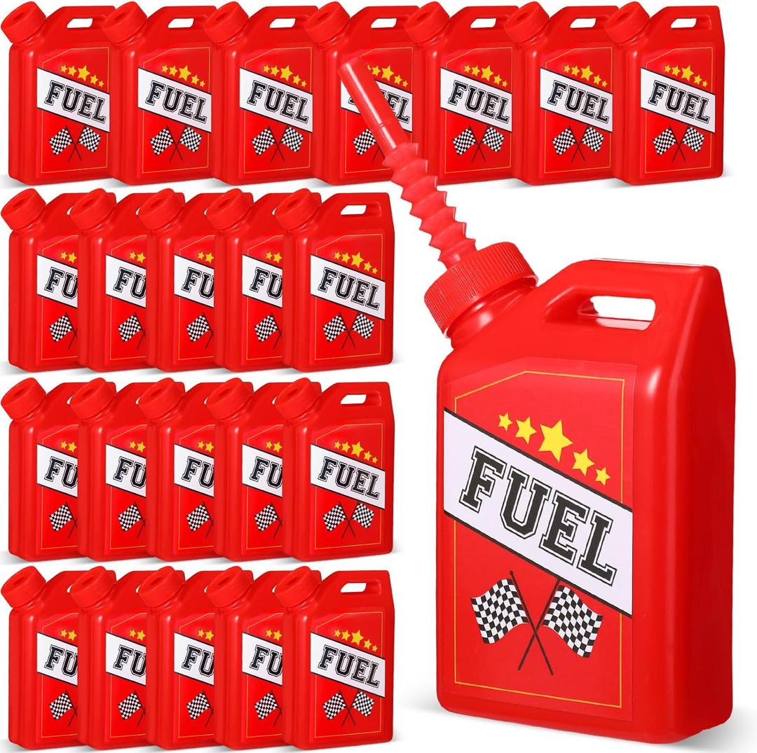 Mifoci 24 Pack Race Car Fuel Can Cups Set 11 oz Fuel Can Drinking Cups with Straw Racing Theme Birthday Party Favor for Kids Racing Car Theme Birthday Party Baby Shower Supplies