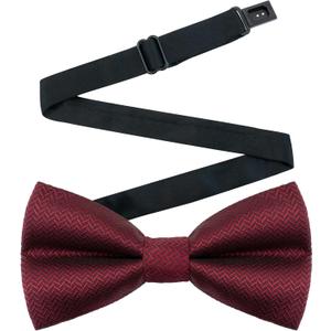 3 x Medsuo Men's Bow Tie, Pre-tied Bowtie Wave Bow Tie, Adjustable Neck Strap for Wedding Party Prom (Black)
