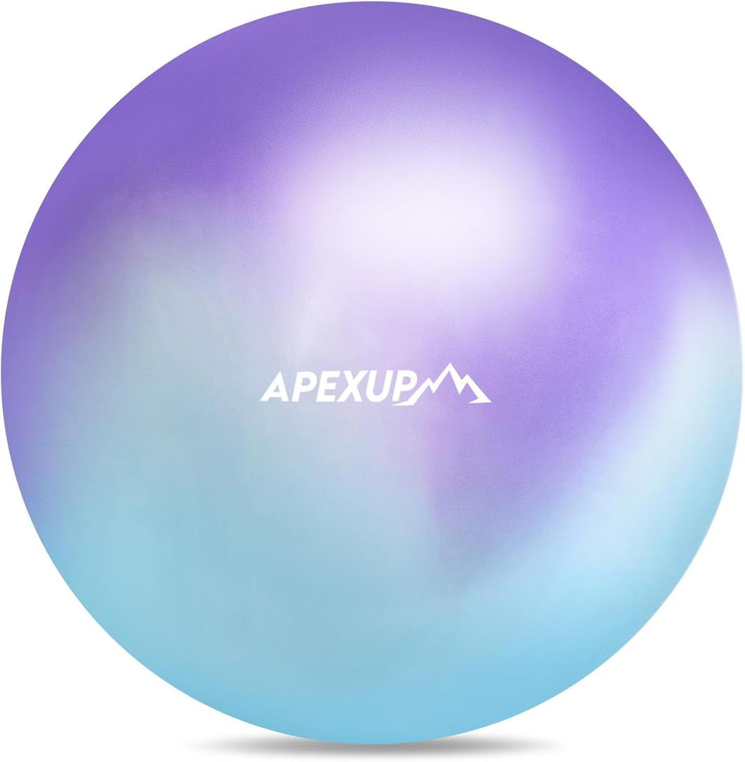 APEXUP Yoga Ball Exercise Ball Anti Slip Heavy Duty for Fitness, Balance & Core Workout (M (19"~22) 55cm, Blue Purple)